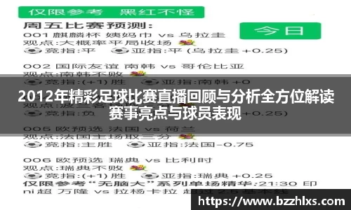 2012年精彩足球比赛直播回顾与分析全方位解读赛事亮点与球员表现